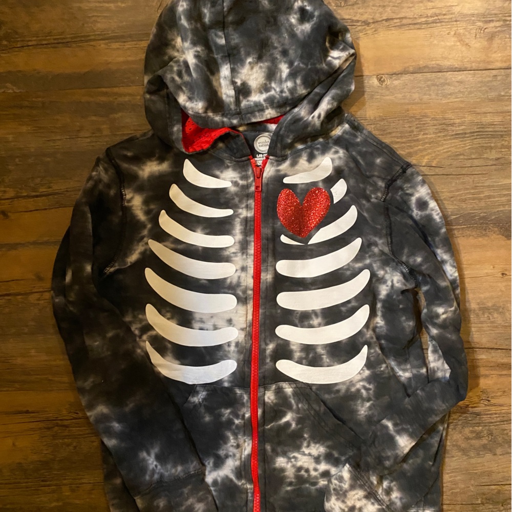 Halloween 👻 skeleton zip up hoodie youth large